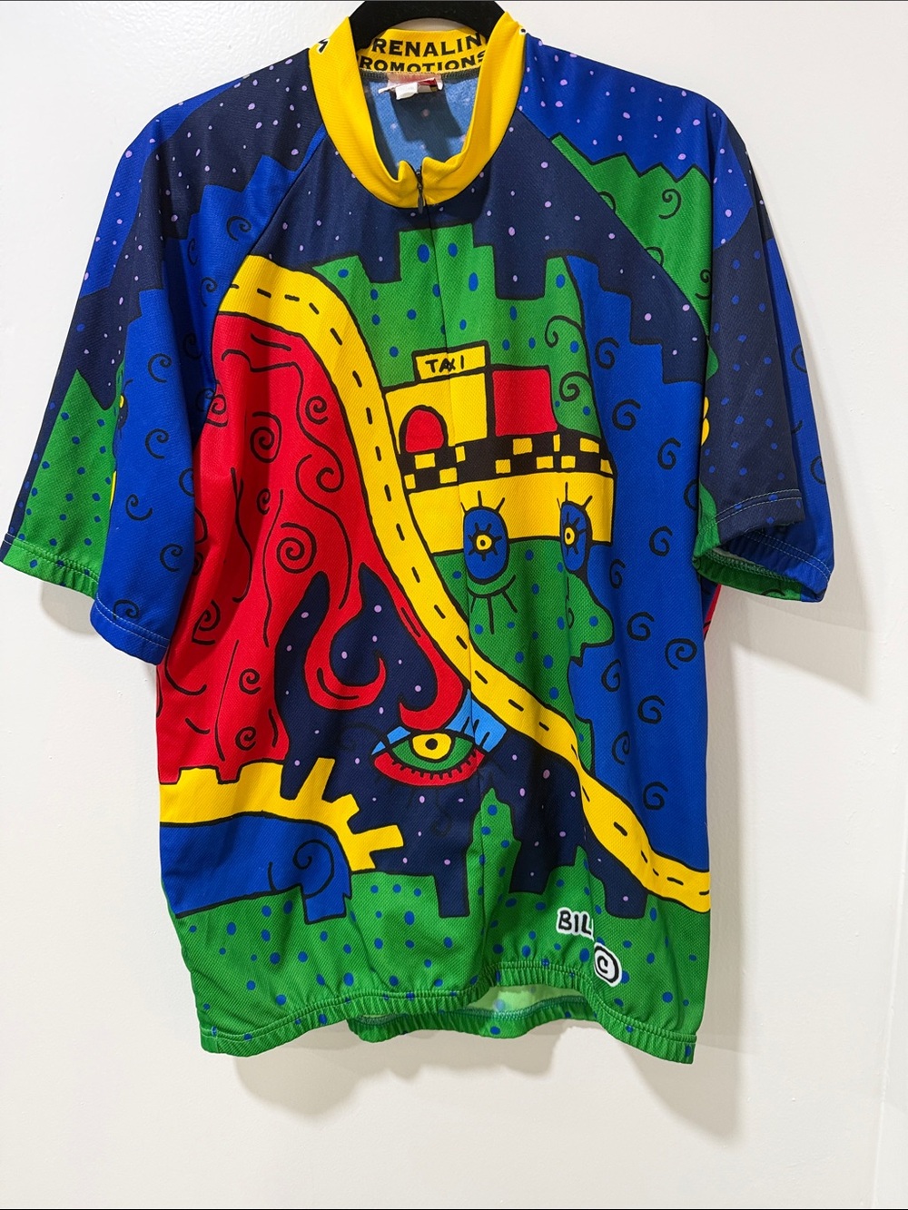 Bold Multicolor Graphic Bicycle Jersey with water pockets